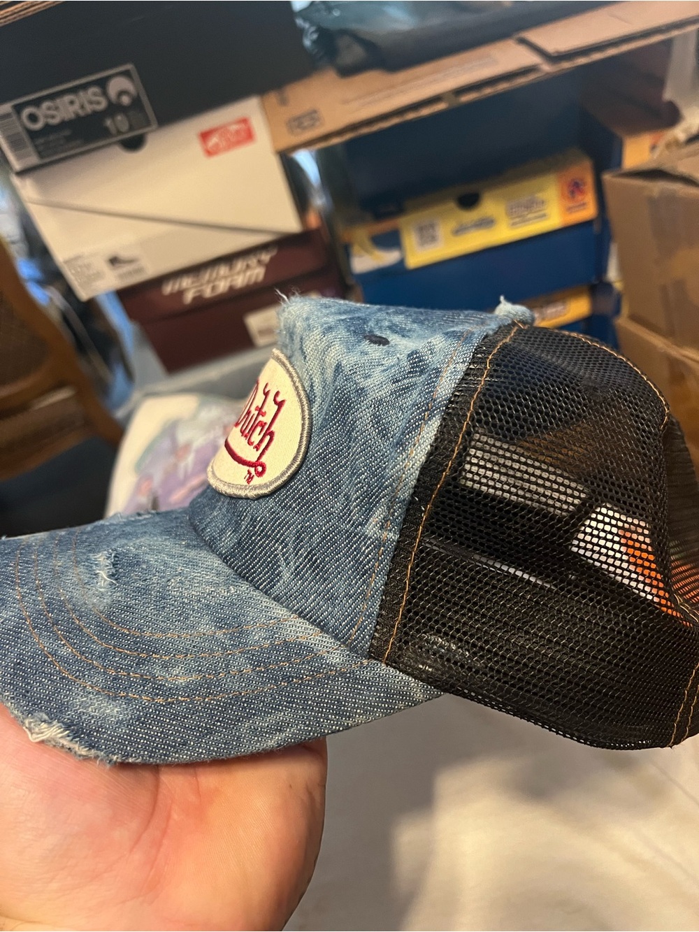 DISTRESSED FADED BLEACHED VON DUTCH ORIGINALS TRUCKER HAT